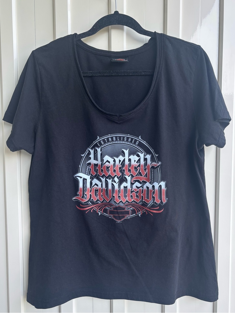 Harley-Davidson Black Tee with Red & White Logo